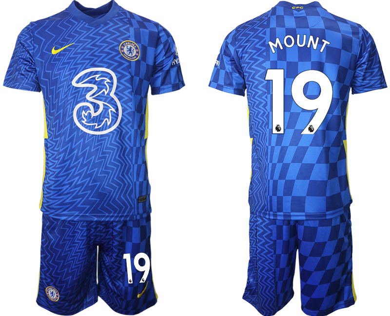 Men 2021-2022 Club Chelsea FC home blue #19 Nike Soccer Jerseys->chelsea jersey->Soccer Club Jersey